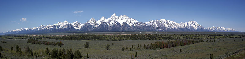 panorama of the Teton range