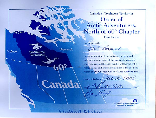 60th parallel certificate