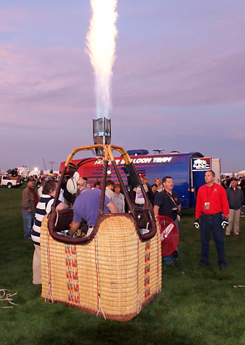 testing the propane burners