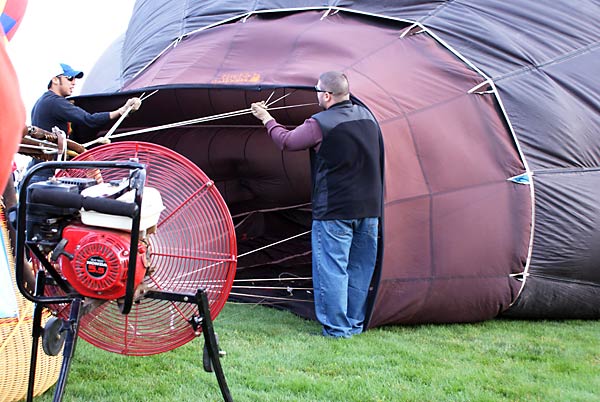 inflating the balloon